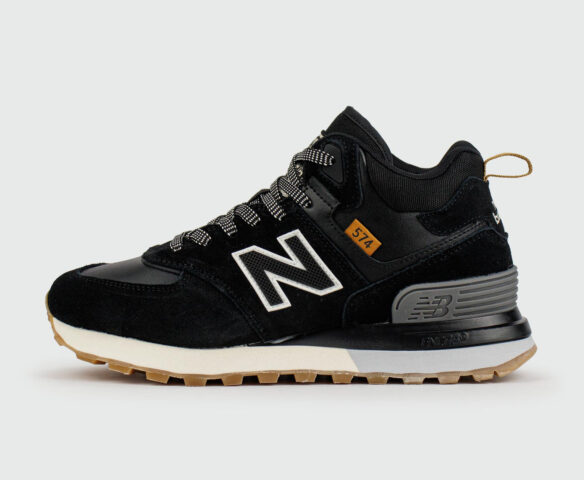 New Balance 574 Mid Black / White with Fur Wmns