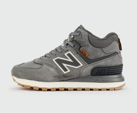 New Balance 574 Mid Grey / White with Fur Wmns